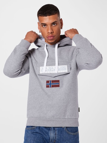 NAPAPIJRI Sweatshirt 'Burgee Wint 1' in Grey: front