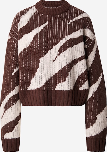 Megztinis 'TSELINOR' iš TOPSHOP, spalva – šokolado spalva / natūrali balta, Prekių apžvalga