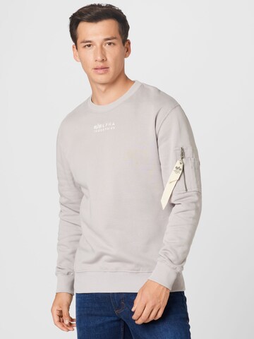 ALPHA INDUSTRIES Sweatshirt in Grijs: voorkant