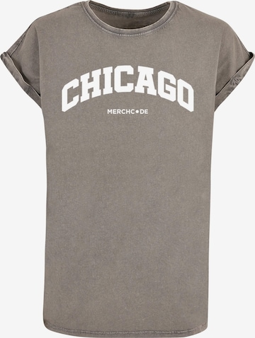 Merchcode T-Shirt 'Chicago' in Grau: Vorderseite