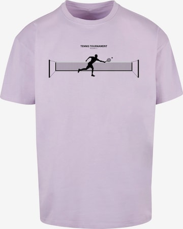 Merchcode Shirt 'Tennis Round 1' in Lila: voorkant