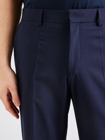 BOSS Regular Pleated Pants 'Lenon' in Blue