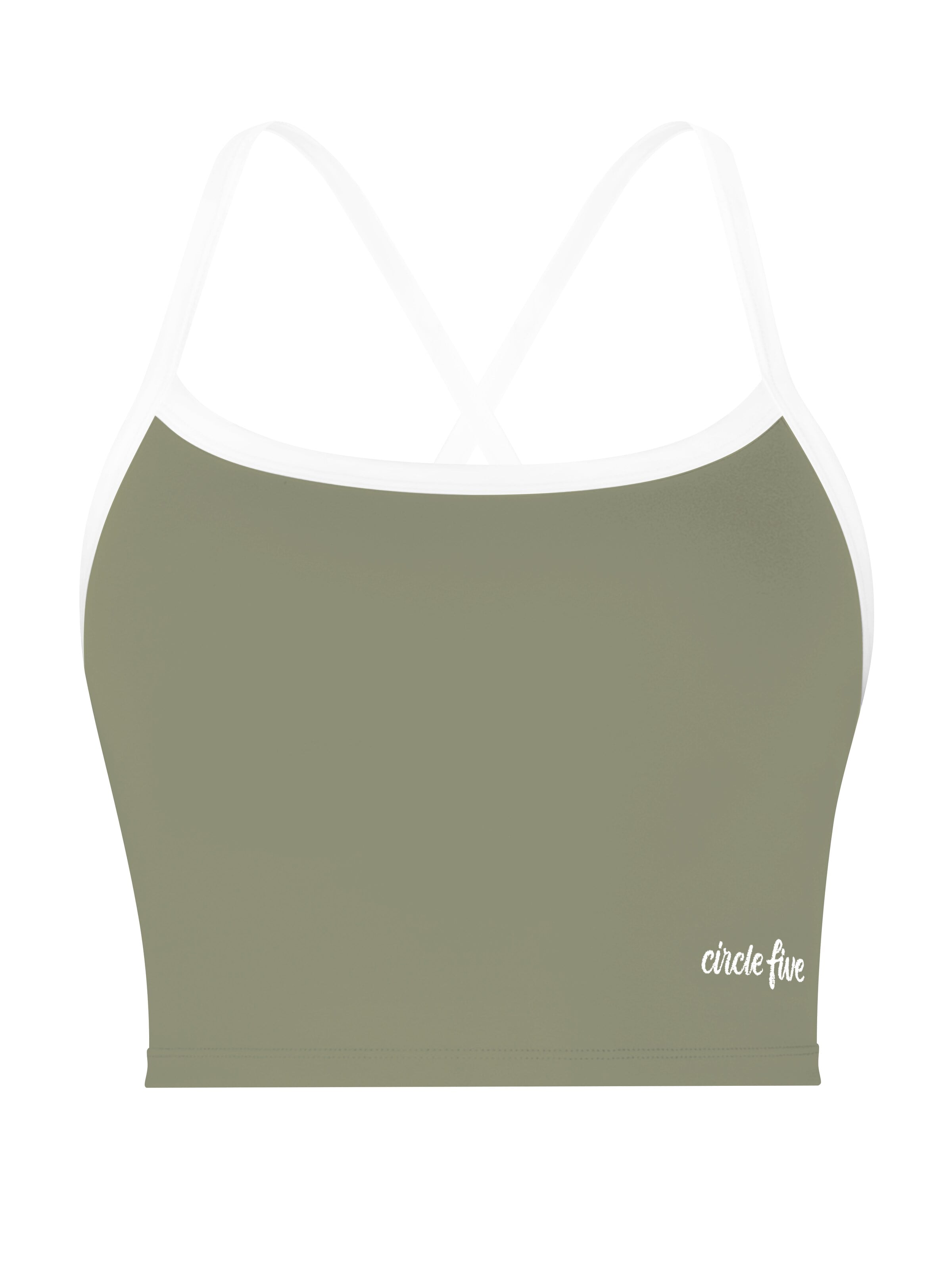 Circle Five Sporttop 'Sporttop Damen | Sport-BH mit integriertem BH & Cups | Fitness, Gym Bra & Yoga Top' in Groen: voorkant