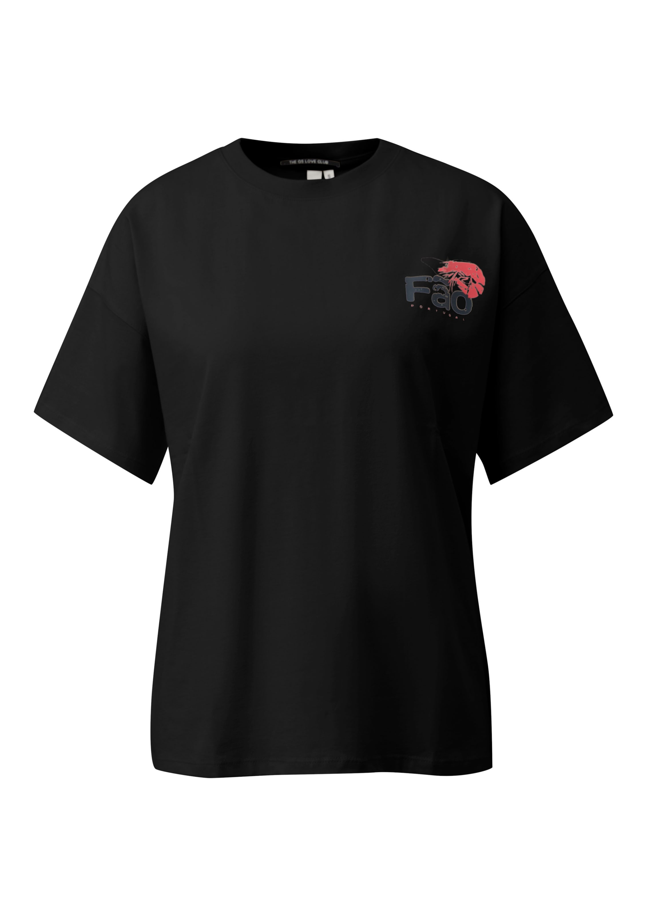 T-shirt QS en noir : devant