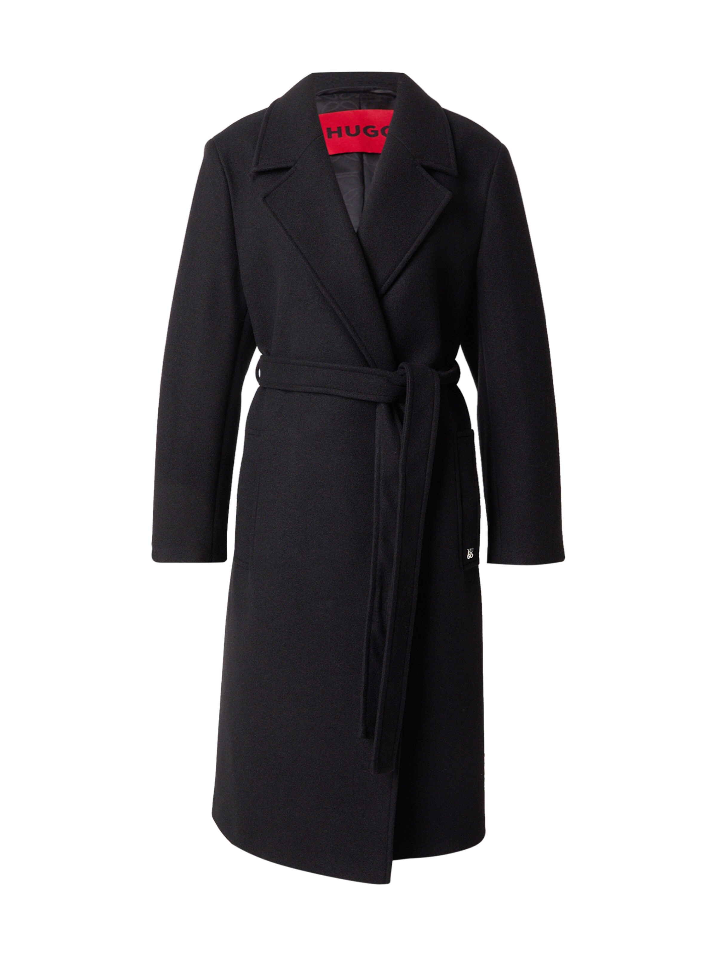 HUGO Ανοιξιάτικο και φθινοπωρινό παλτό 'Melzy-1' σε μαύρο: μπροστά