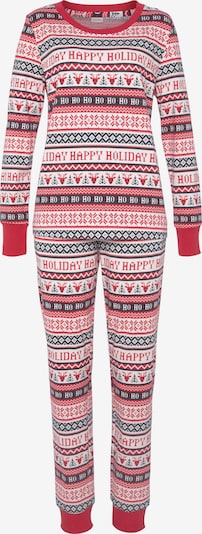 LASCANA Pidžama u svijetlo crvena / crna / prljavo bijela, Pregled proizvoda