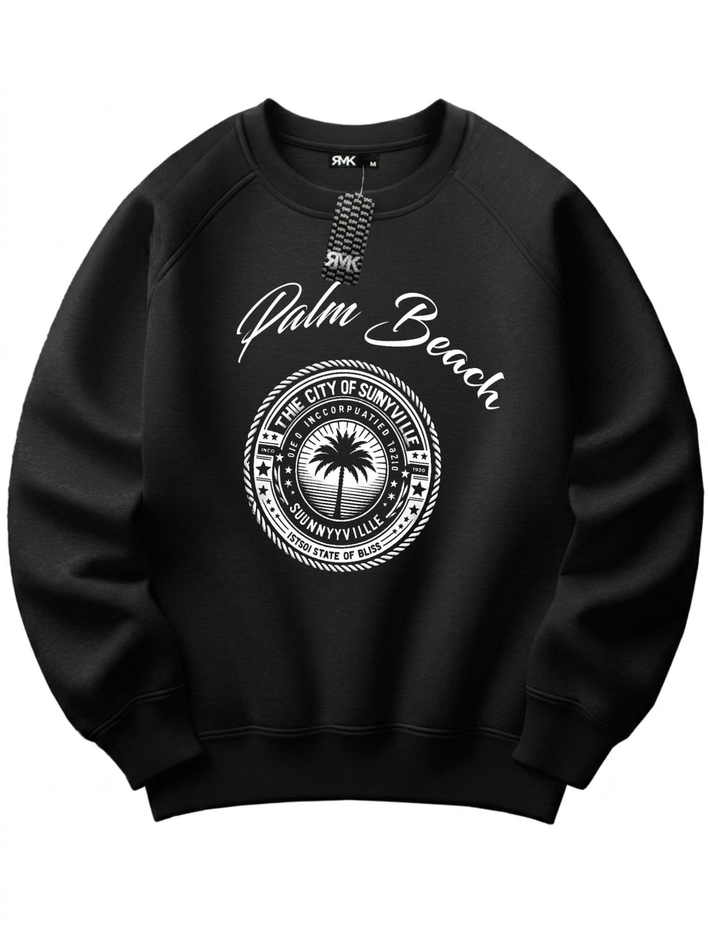 RMK Sweatshirt 'Palm Beach' in Black: front