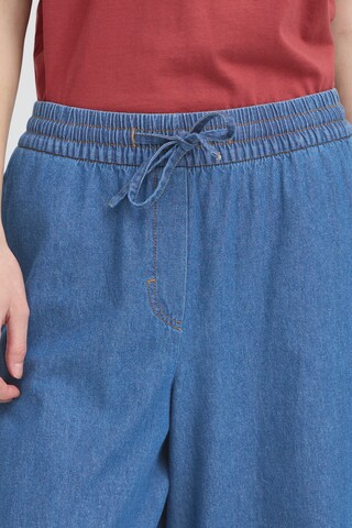 ICHI Wide leg Jeans in Blauw