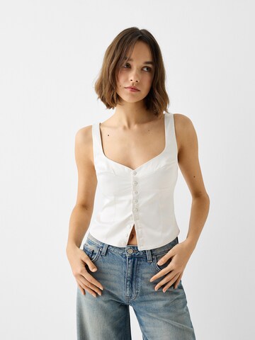Chemisier Bershka en beige : devant