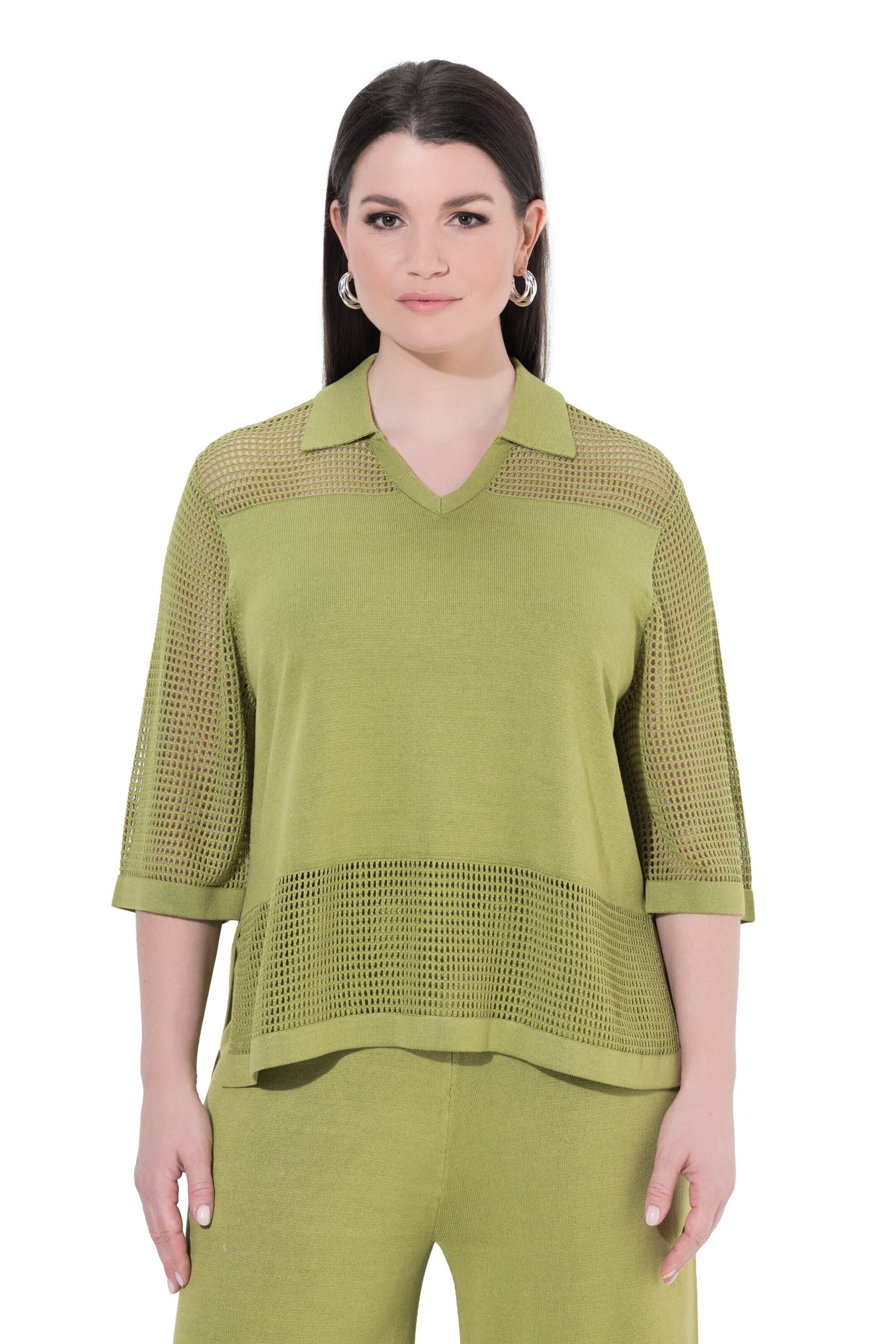 Ulla Popken Sweater in Green: front