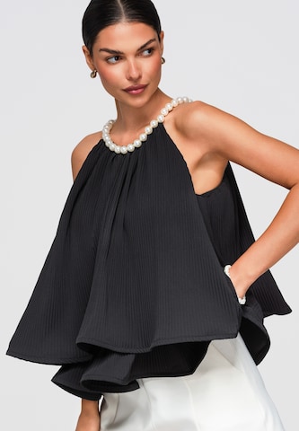 Ombre Bluse in Schwarz: Vorderseite
