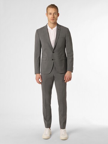 Coupe slim Costume Finshley & Harding London en gris : devant