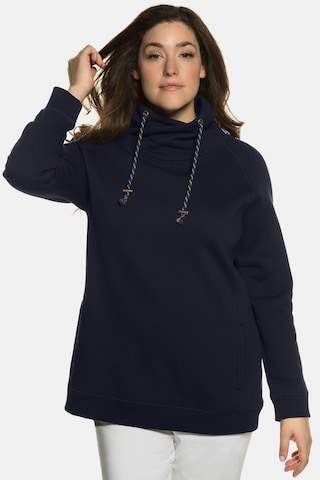 Sweat-shirt Ulla Popken en bleu : devant