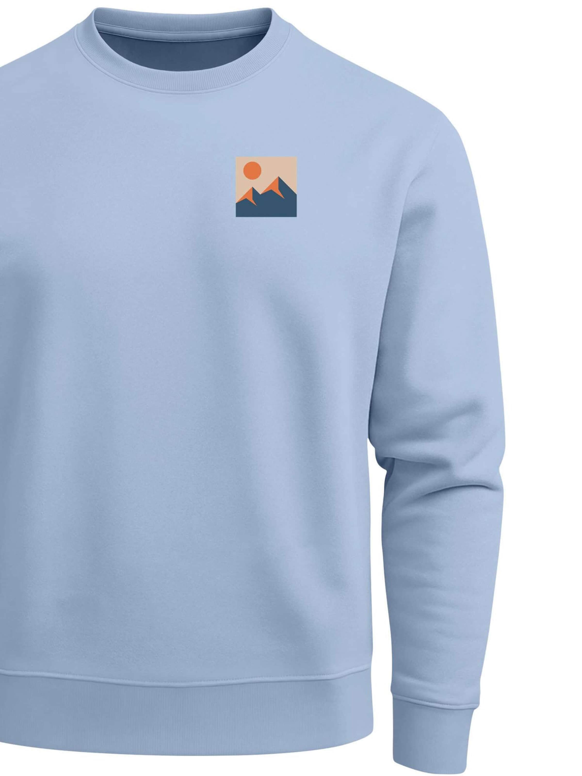 Neverless Sweatshirt 'Minimal Mountain'‌ in Blau