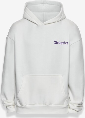 Dropsize Sweatshirt 'Never Give Up' in Wit: voorkant