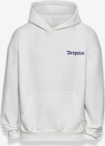 Dropsize Sweatshirt 'Never Give Up' in Wit: voorkant