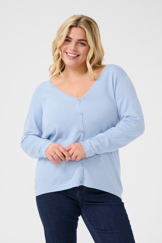 KAFFE CURVE Strickjacke 'Farsia' in Blau: Vorderseite