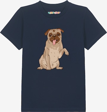 watabout.kids T-Shirt 'Mops' in Blau: Vorderseite