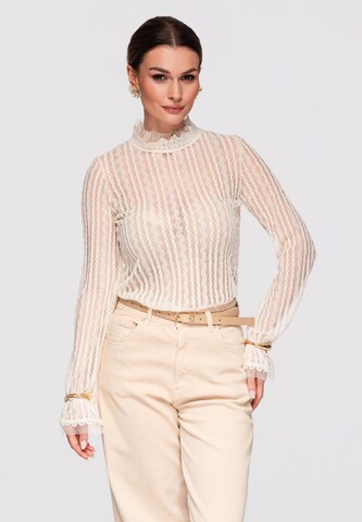 Ombre Blouse in Beige: voorkant