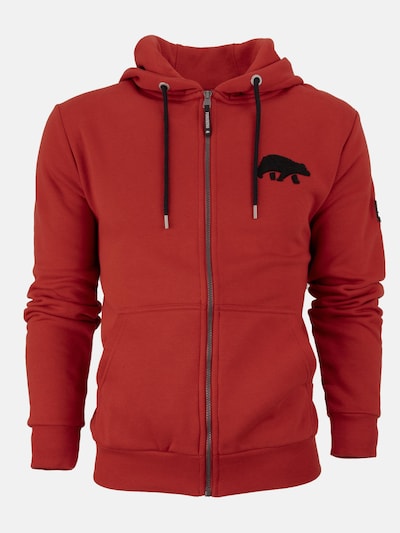 FORSBERG Sweatshirt 'Zip-Hoodie mit Frottee Logo' in Red, Item view