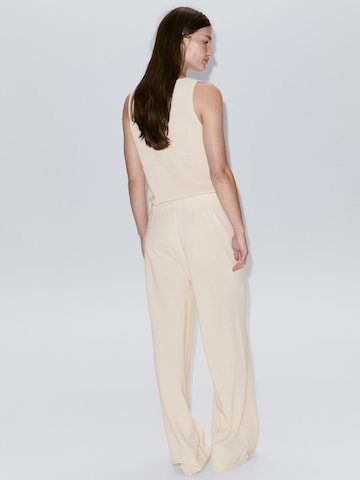 MANGO Wide leg Broek 'VELLA' in Beige
