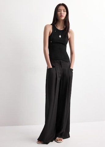 MANGO Wide leg Pantalon 'Abel' in Zwart