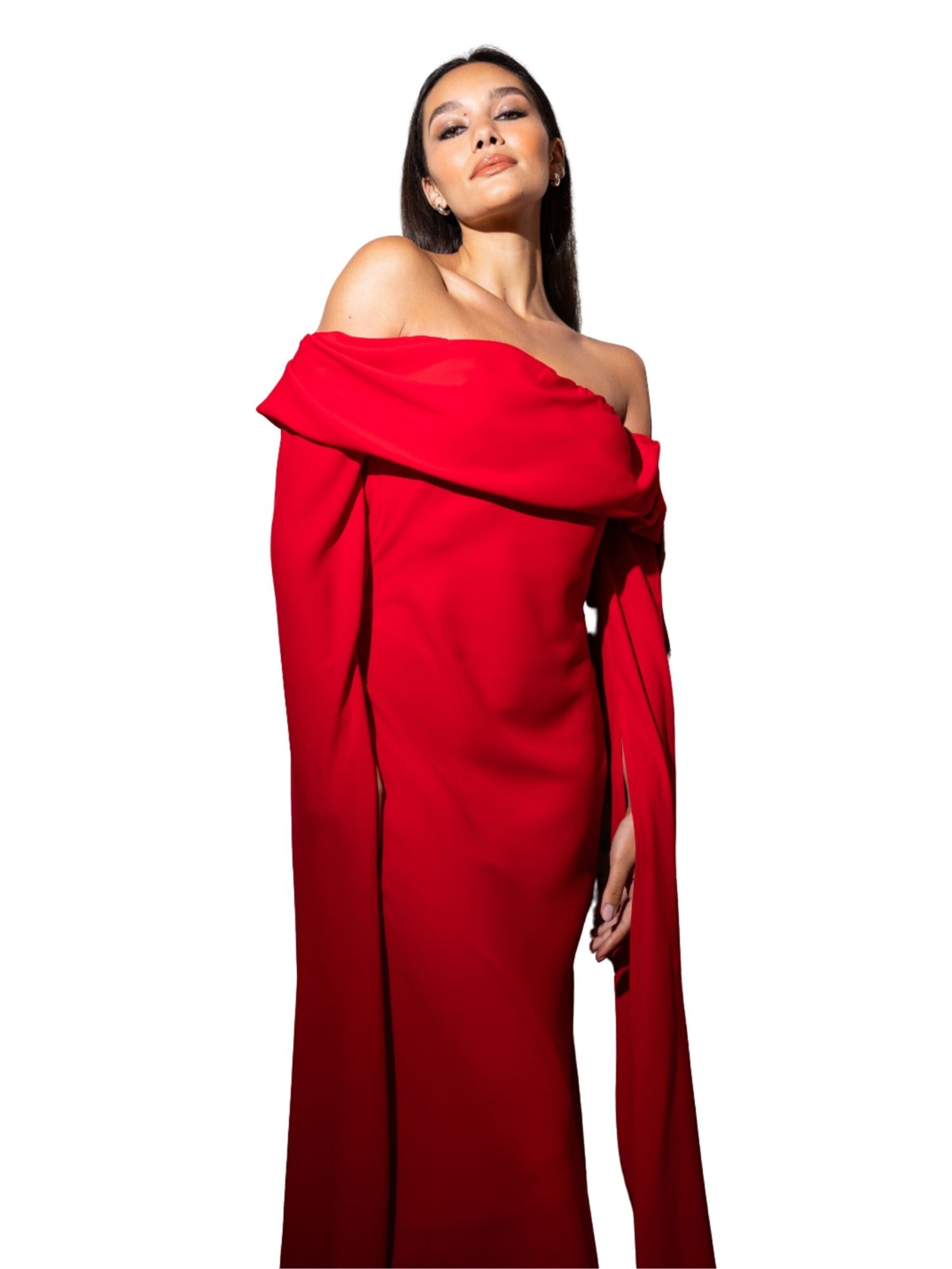 Nisia PartyWear - Vestido de gala 'Habarana' en rojo