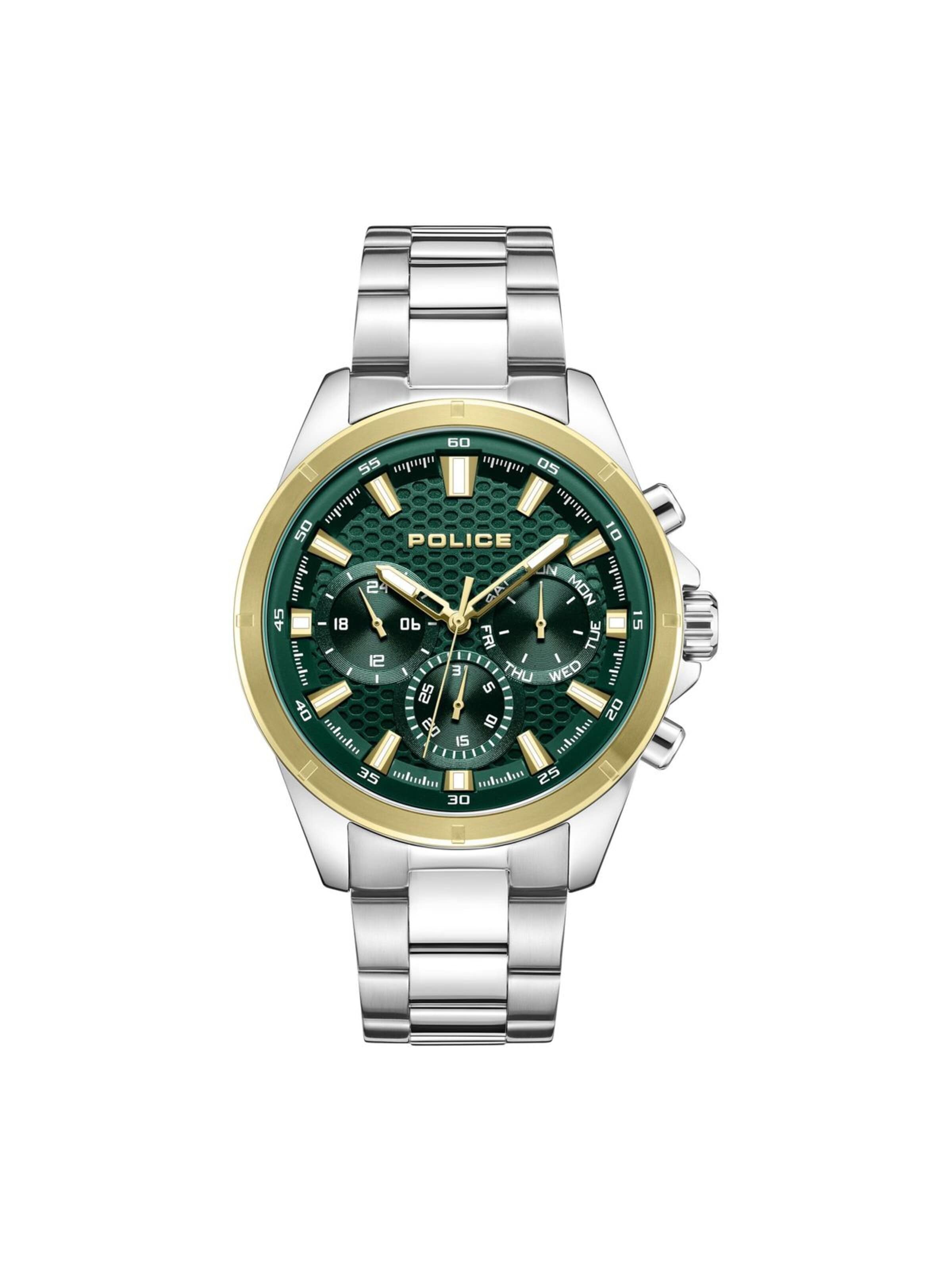 Montre à affichage analogique POLICE en vert : devant