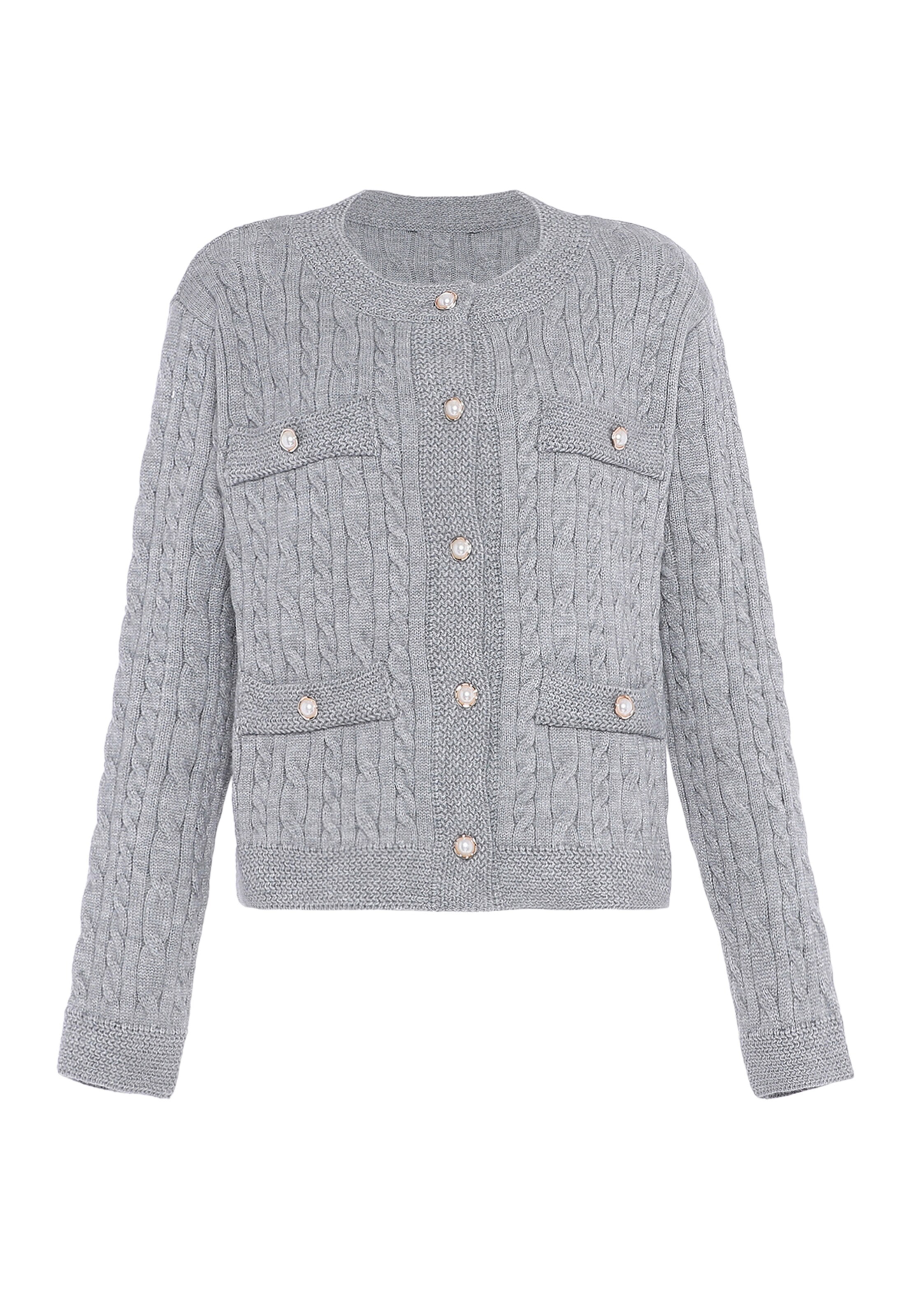 Giacchetta di faina in grigio: frontale