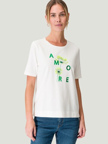 zero T-Shirt mit Foliendruck in Weiß: predná strana