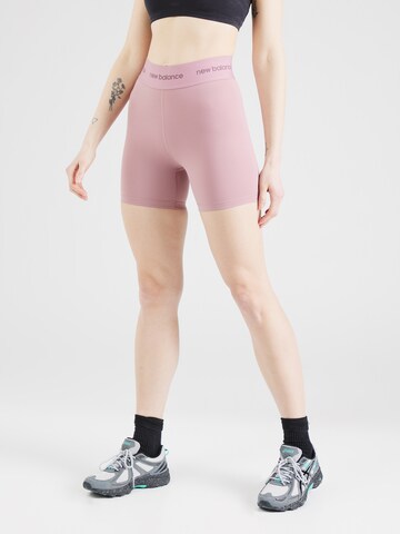 new balance Skinny Spodnie sportowe 'Sleek 5' w kolorze różowy: przód