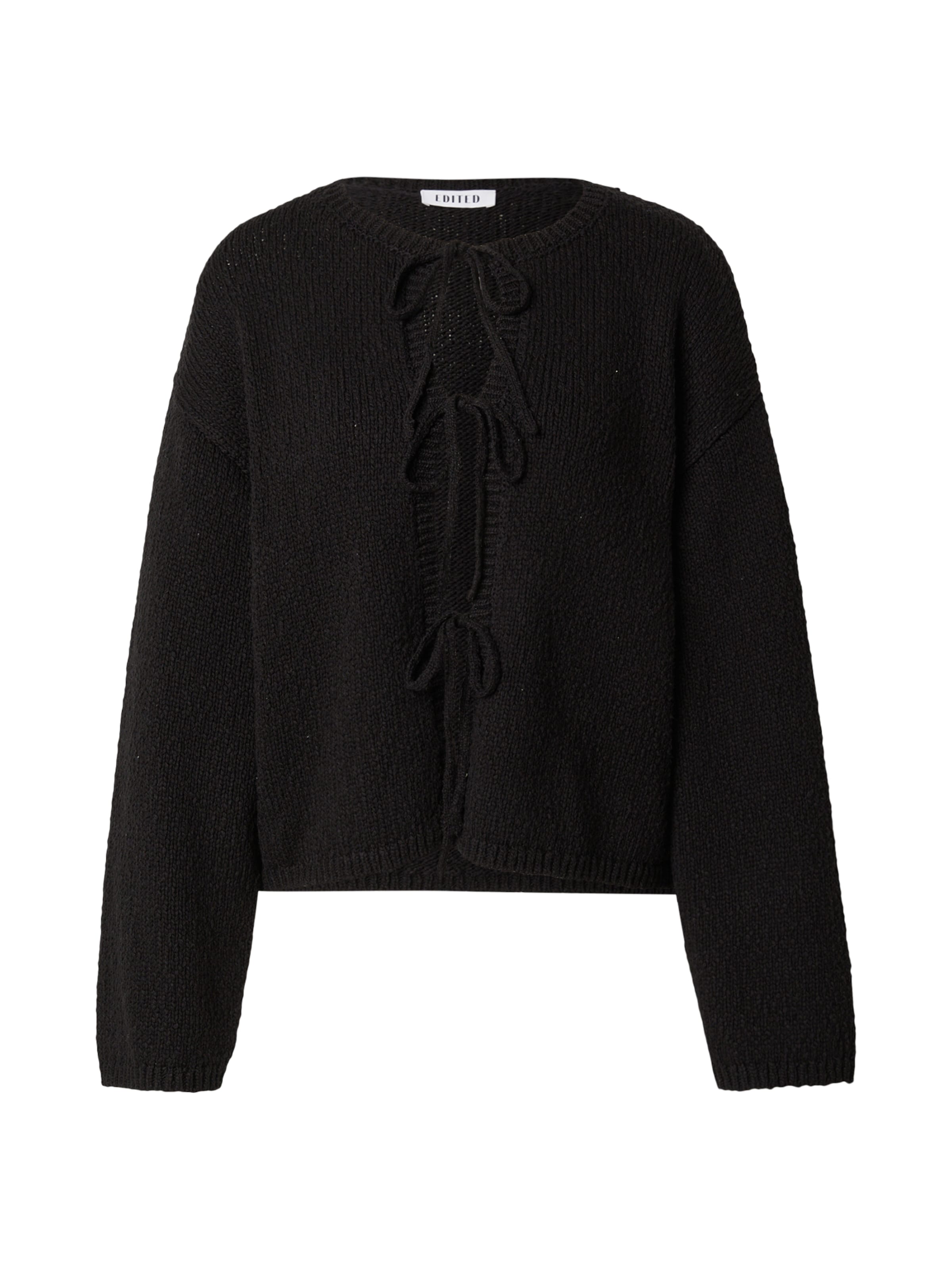 EDITED Knit cardigan 'Salma' in Black: front