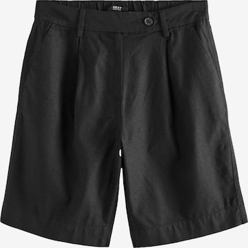 Next Regular Pleat-front trousers in Black: front