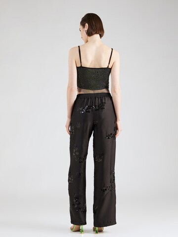 VILA Loose fit Trousers 'RAVENNA' in Black