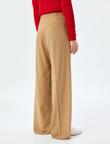 Koton Wide leg Pleated Pants in Beige