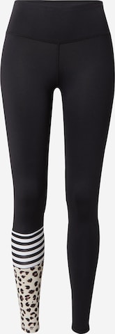 Skinny Pantaloni sport de la Hey Honey pe negru: față