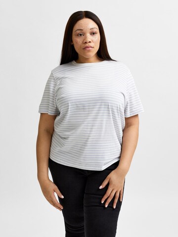 Selected Femme Curve T-shirt 'Perfect' i blå: framsida