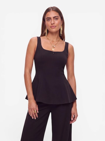 About You x Jessica Haller Top 'Peplum' in Schwarz: Vorderseite