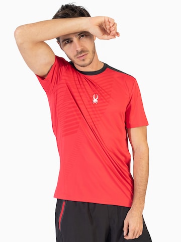 T-Shirt fonctionnel Spyder en rouge