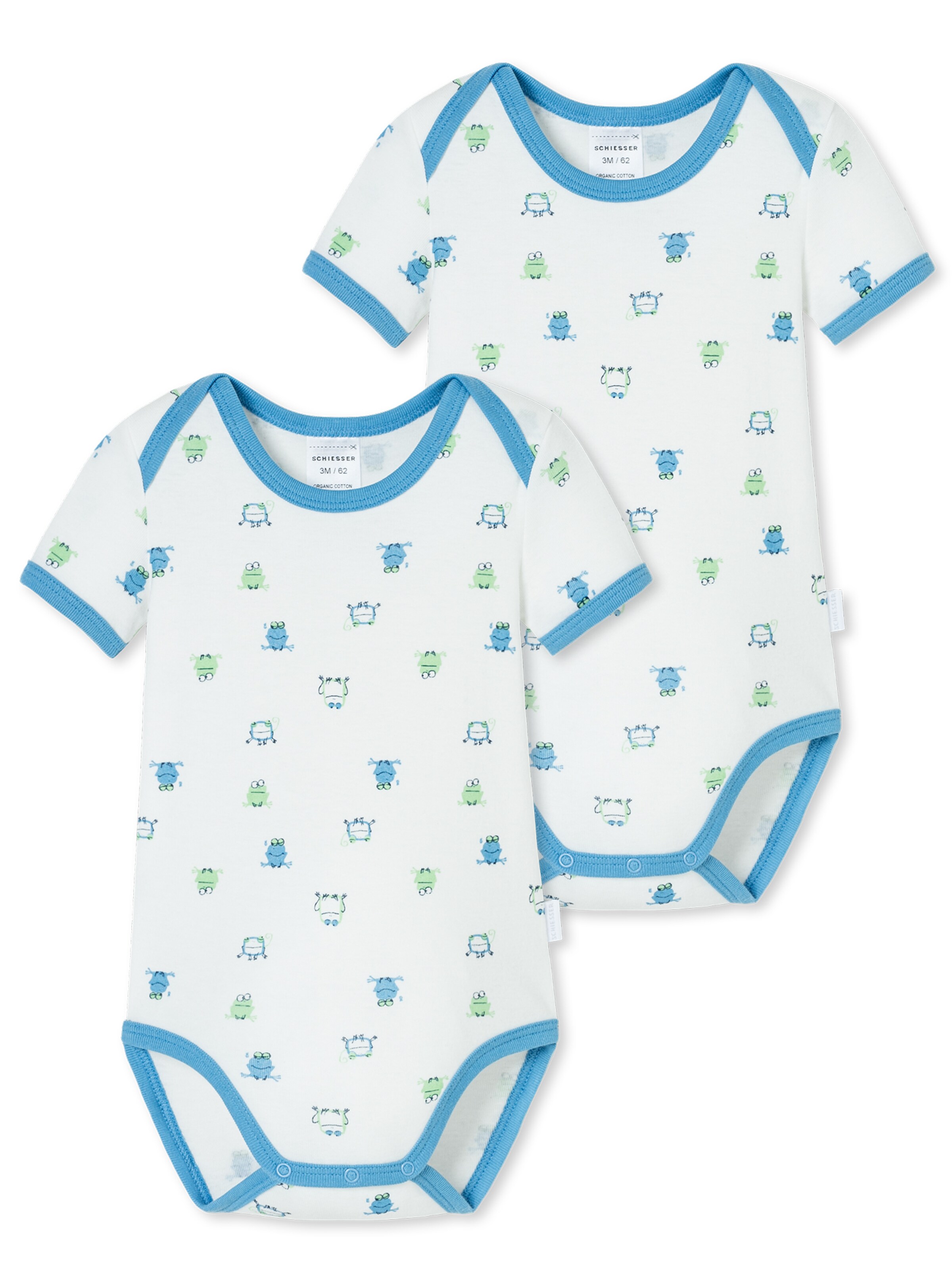 SCHIESSER Romper/bodysuit ' Baby Love Natural ' in Blue: front