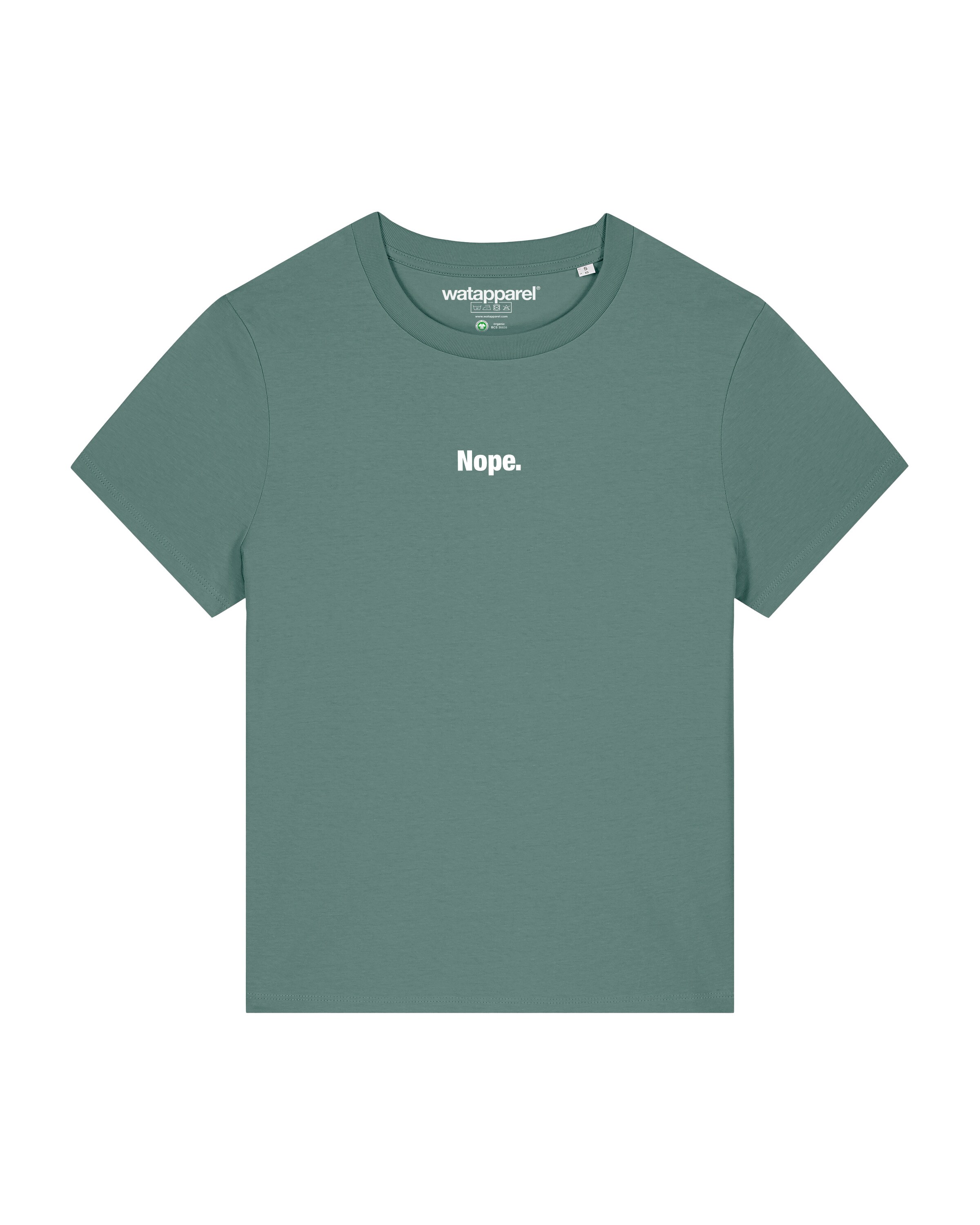 Maglietta 'Nope' di Watapparel in verde: frontale