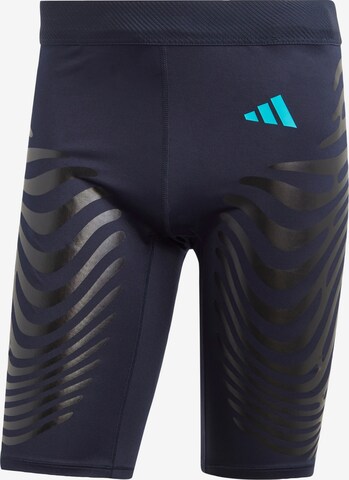 ADIDAS PERFORMANCE Skinny Sportbroek 'Adizero' in Blauw: voorkant