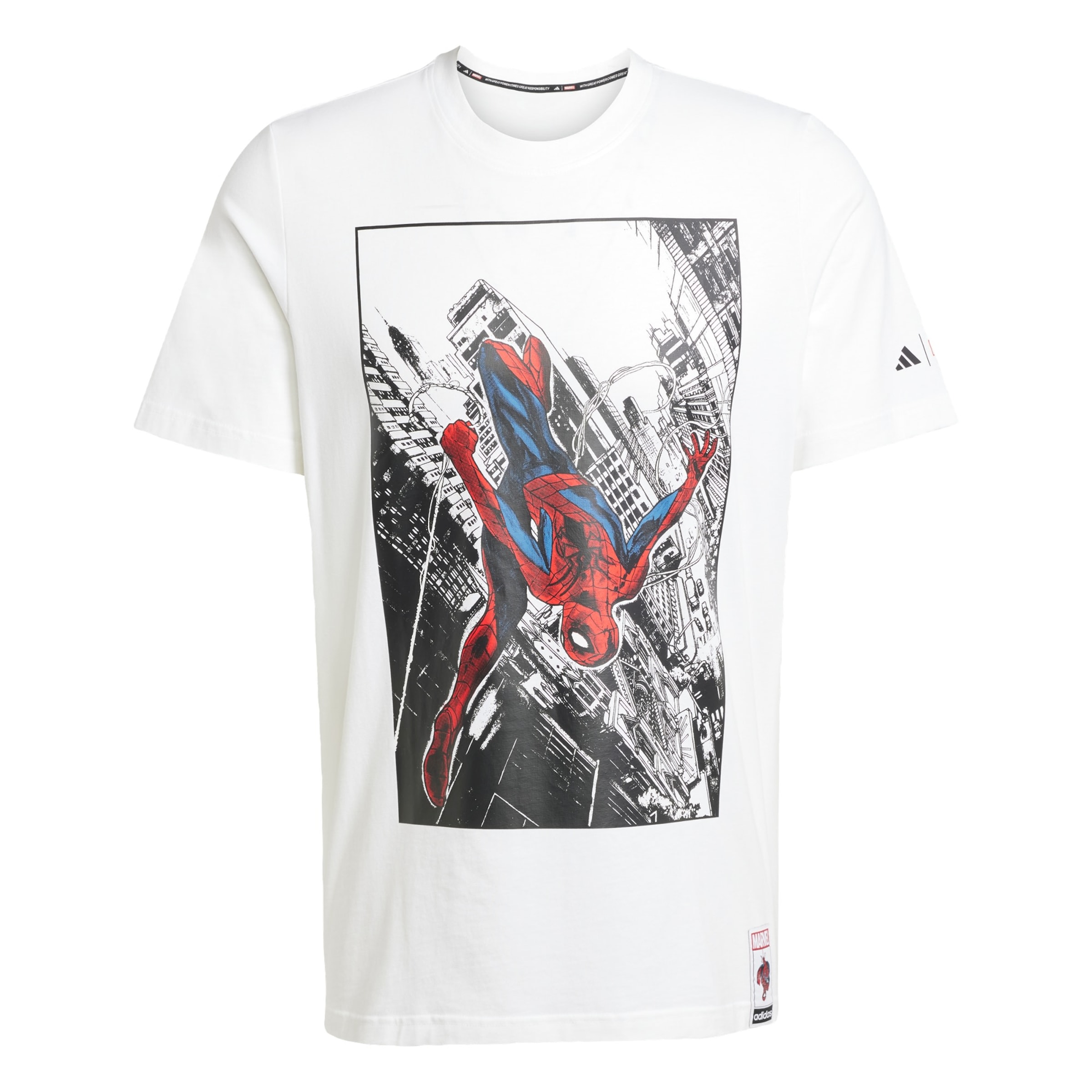 ADIDAS SPORTSWEAR - Camiseta funcional 'adidas x Marvel Spider-Man' en blanco: frente