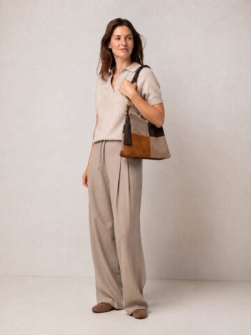 COLLEZIONE ALESSANDRO Shoulder Bag 'Patchwork' in Brown