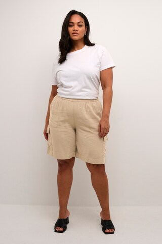 Loosefit Pantalon cargo 'Mille' KAFFE CURVE en beige