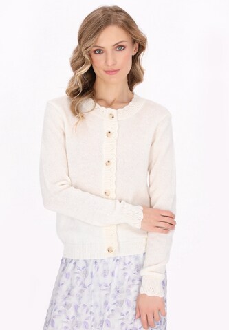 Cardigan DreiMaster Vintage en blanc : devant