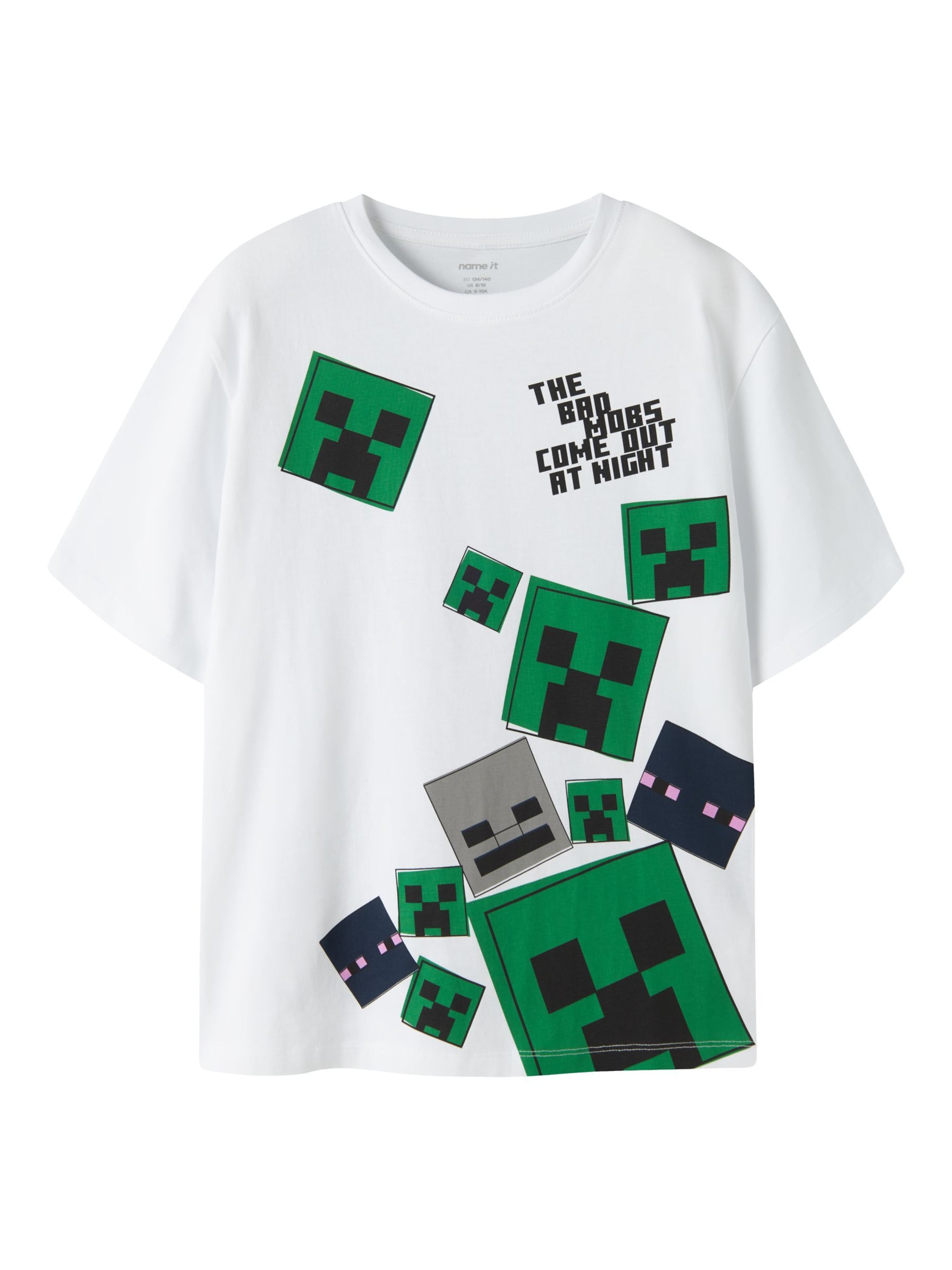 NAME IT Shirt 'NMMMinecraft' in White: front