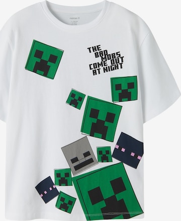 NAME IT Shirt 'NMMMinecraft' in White: front