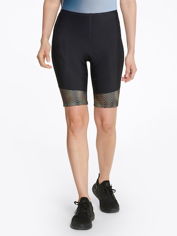 ZIENER Skinny Workout Pants in Black: front