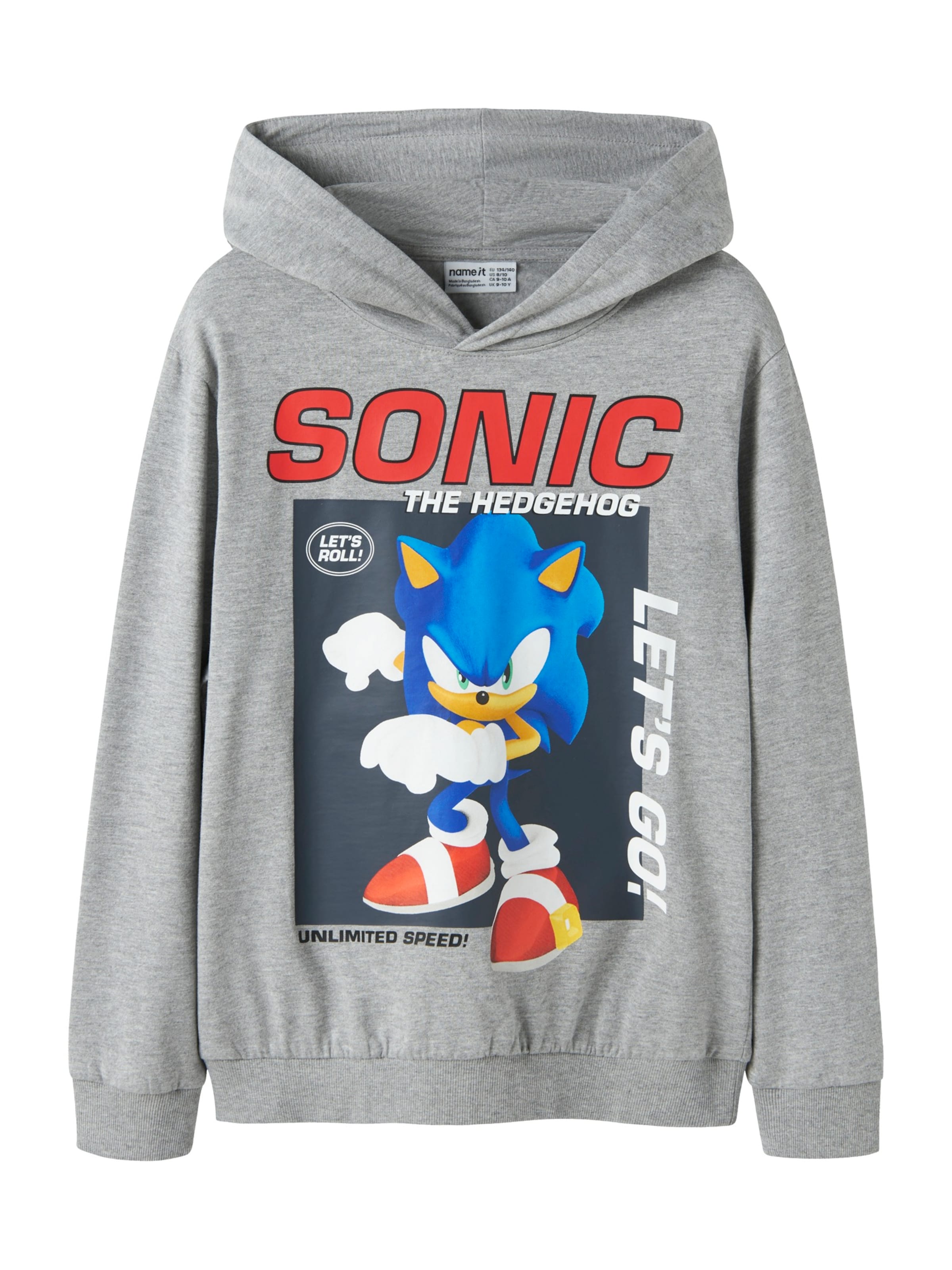 NAME IT Sweatshirt 'NKMALFE SONIC' in Grey: front